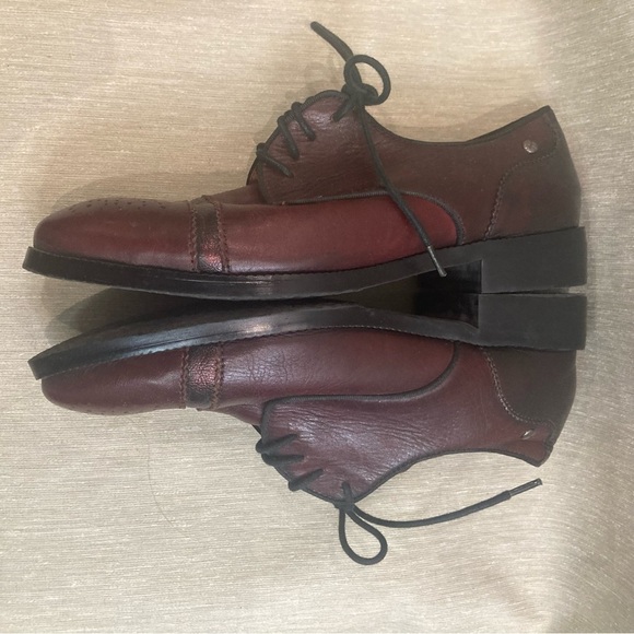 PIKOLINOS SZ  39 Ox Blood Oxford Wingtip Leather and Metal Sheen Lace Up Brogues - Picture 7 of 11